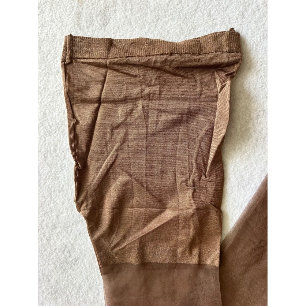 Stone Fox VINTAGE Coffee Pantyhose Size D Control Top Sandalfoot Ultra Sheer NEW - Picture 7 of 7